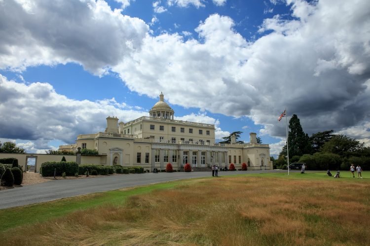 WOODHALL SPA, ENGLAND - AUGUST 03: A view of the clubhouse ad hotel at Stoke Park Golf Club on August 03, 2020 in Stoke Poges, England. (Photo by David Cannon/Getty Images)